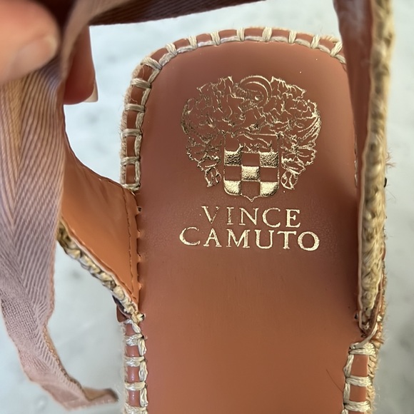 Vince Canute Bendsen Natural Tan Woven Wedge Espadrilles Sandals Size 9 - Picture 11 of 11
